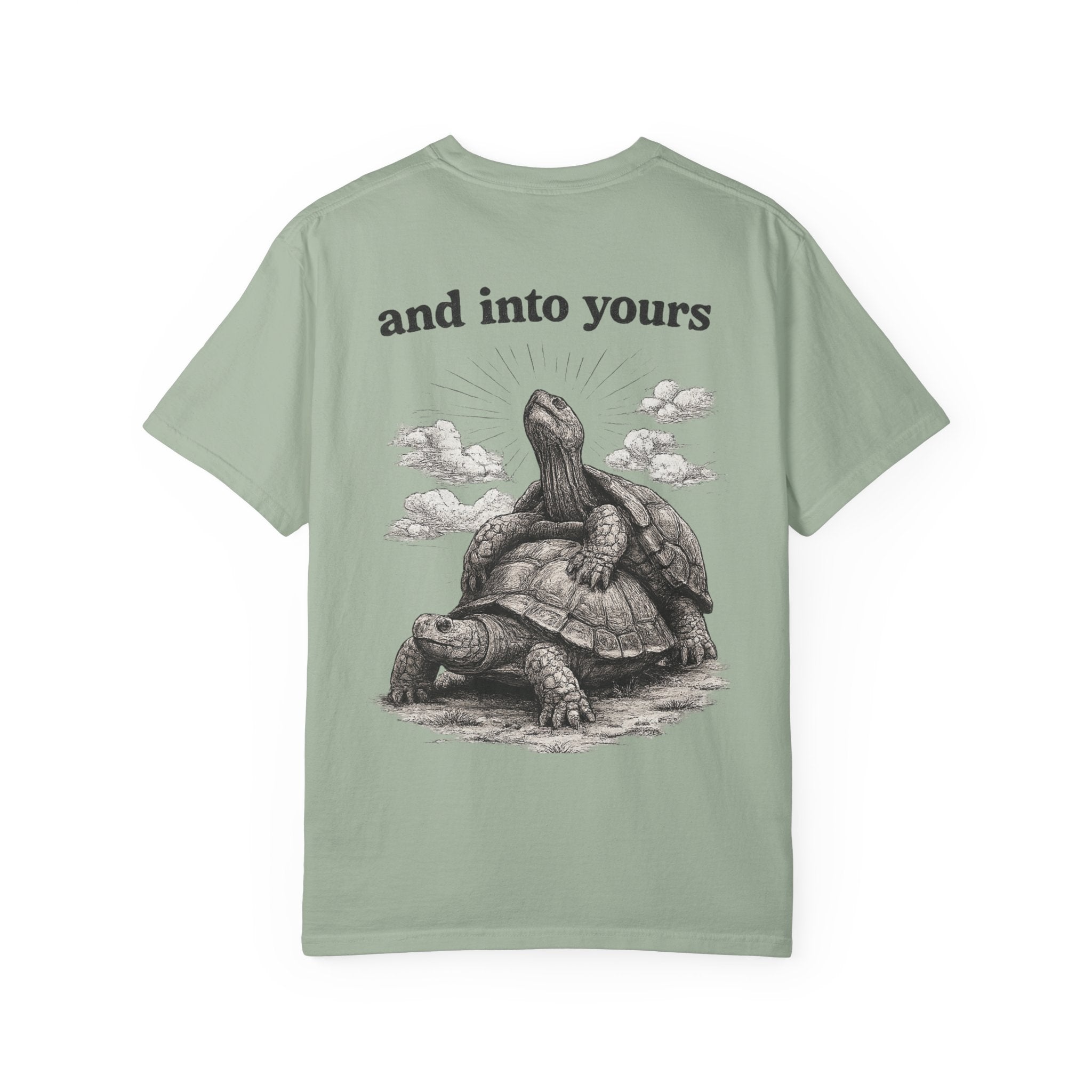 “Just trynna get out of my shell and  into yours” Funny Unisex Garment-Dyed T-shirt