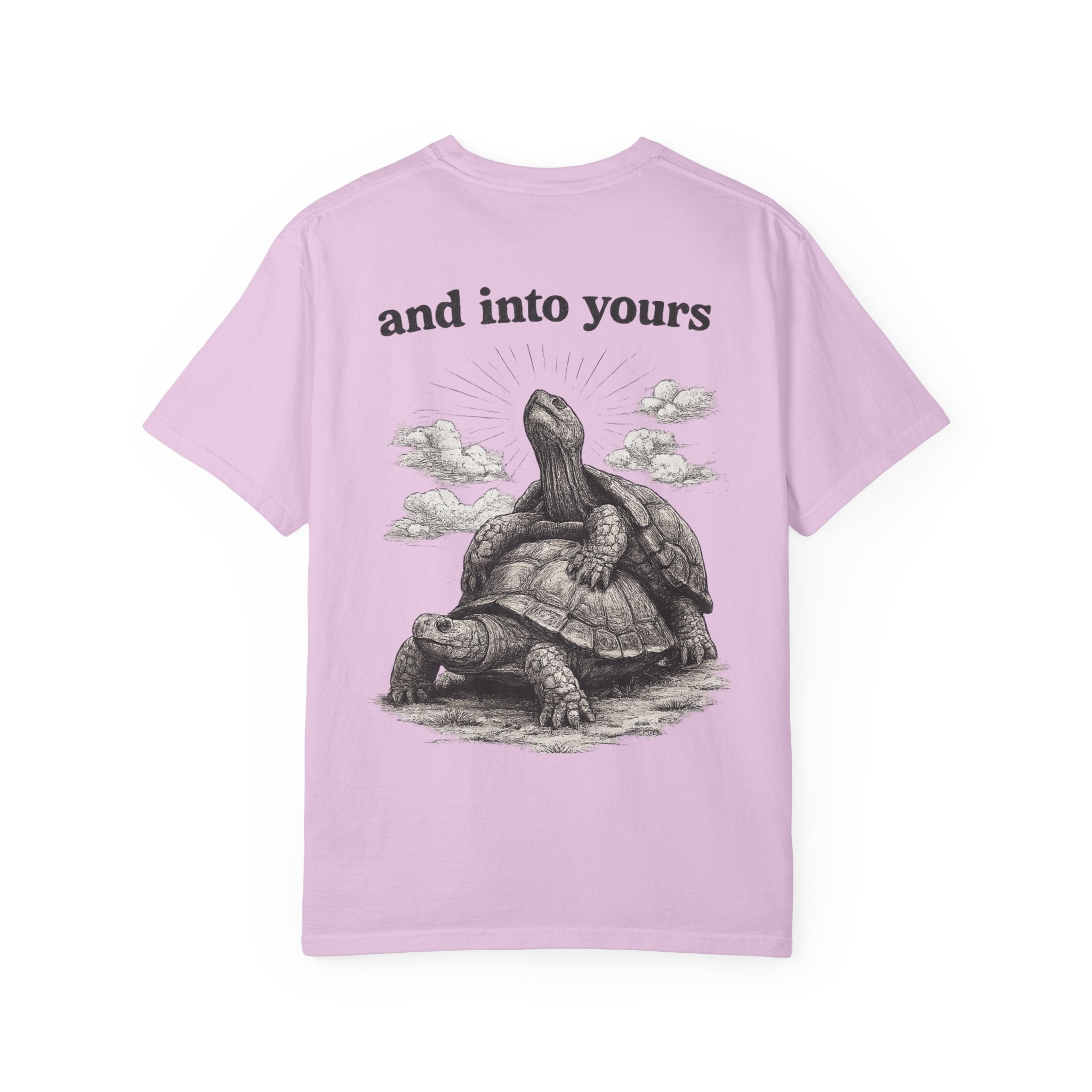 “Just trynna get out of my shell and  into yours” Funny Unisex Garment-Dyed T-shirt