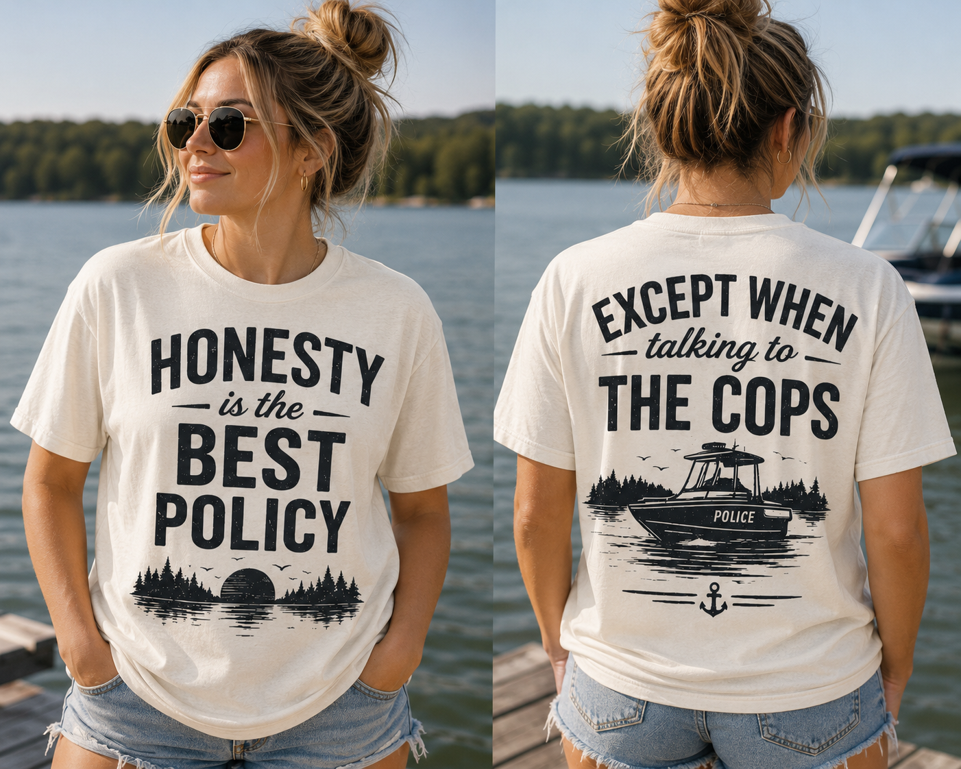 “Honesty is the best policy except when talking to the cops” Unisex Jersey Short Sleeve Tee
