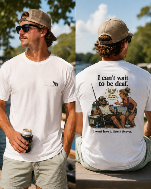 “I can’t wait to be deaf…” Funny Unisex Jersey Short Sleeve Tee