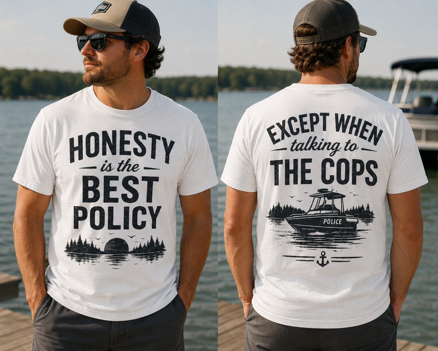 “Honesty is the best policy except when talking to the cops” Unisex Jersey Short Sleeve Tee