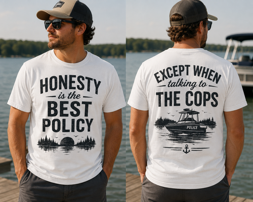 “Honesty is the best policy except when talking to the cops” Unisex Jersey Short Sleeve Tee